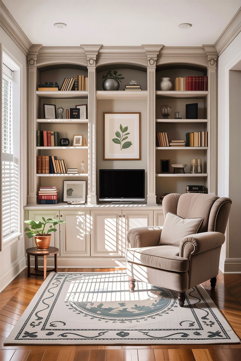 Built in shelving unit - 30 before and after living room ideas