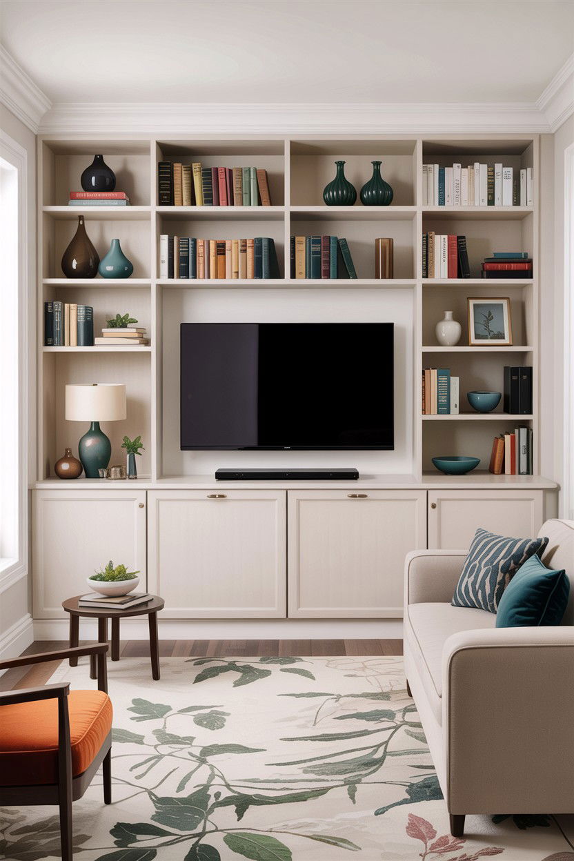 Built in shelving units - 30 condo living room ideas