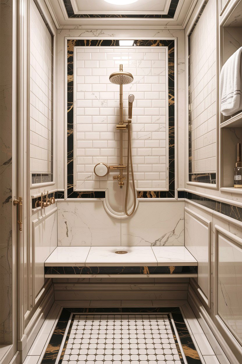 Built in shower seat - 30 bathroom built-in bench ideas