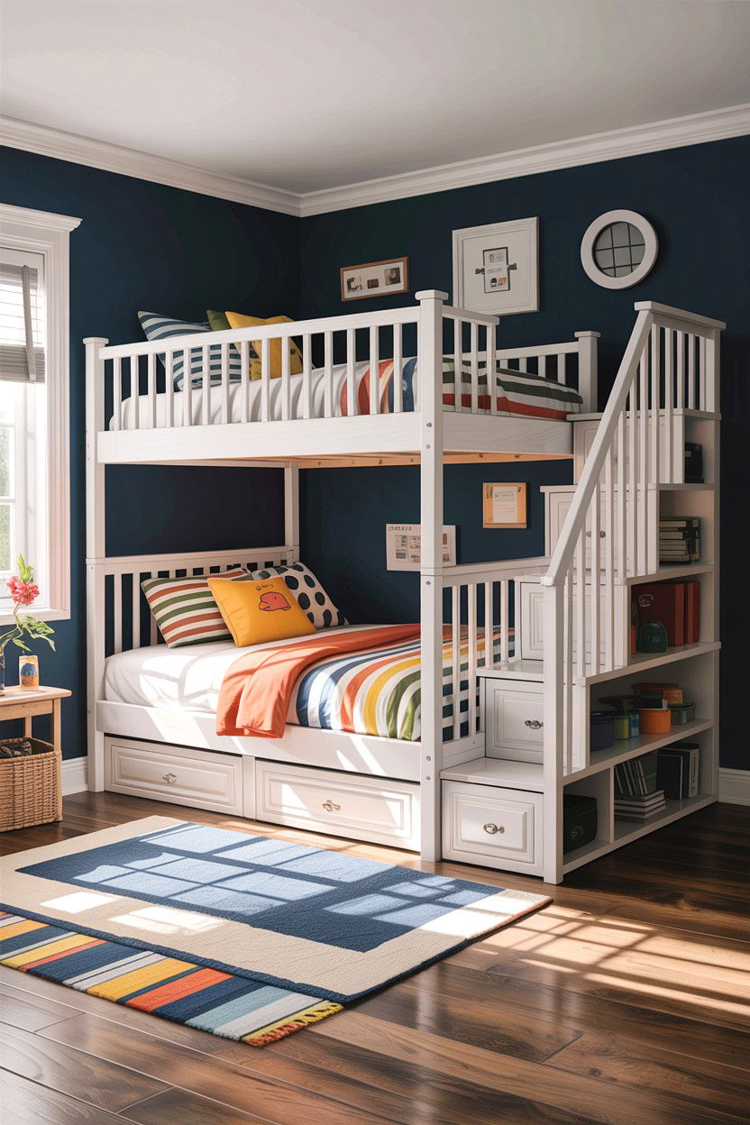 Bunk Bed With Stairs - 30 elementary age bedroom ideas
