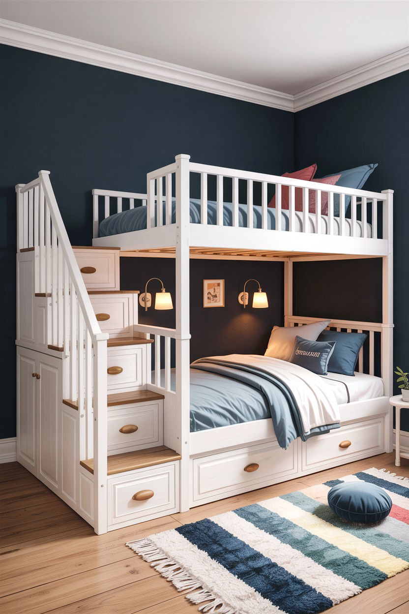 Bunk Bed With Stairs - 30 bedroom built-in beds
