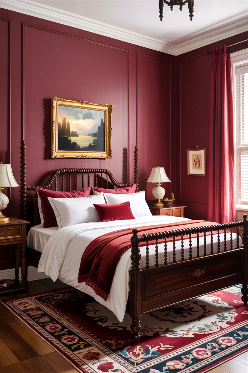 Burgundy bedroom - 30 bedroom paint colors
