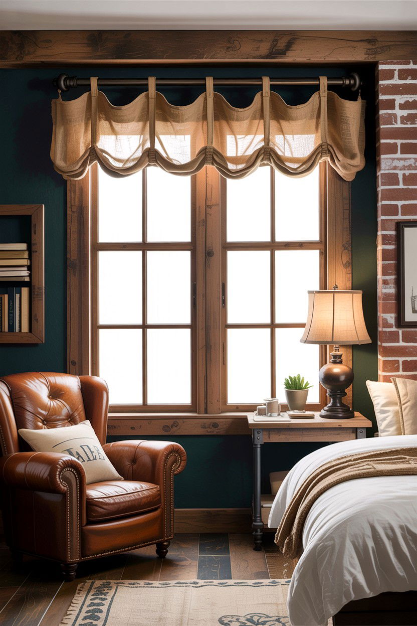 Burlap Window Valance - 30 bedroom window valances