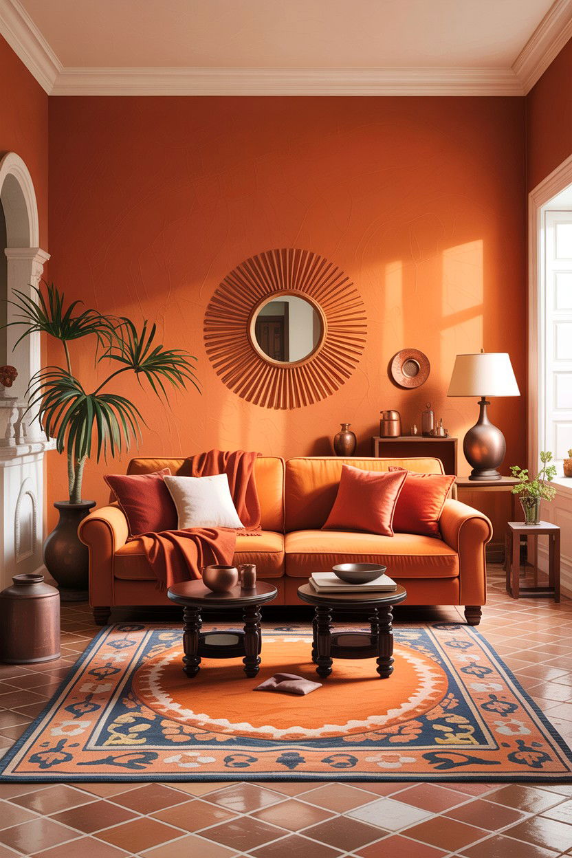 Burnt Orange Living Room - 30 living room Tuscan furniture ideas