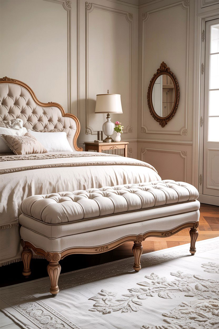 Button Tufted Bench - 30 bedroom benches