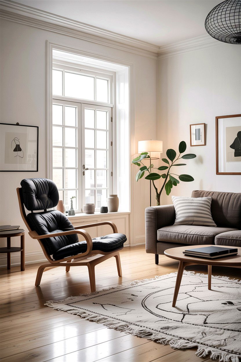 CH Lounge Chair Scandinavian Style - 30 living room Wegner chair ideas