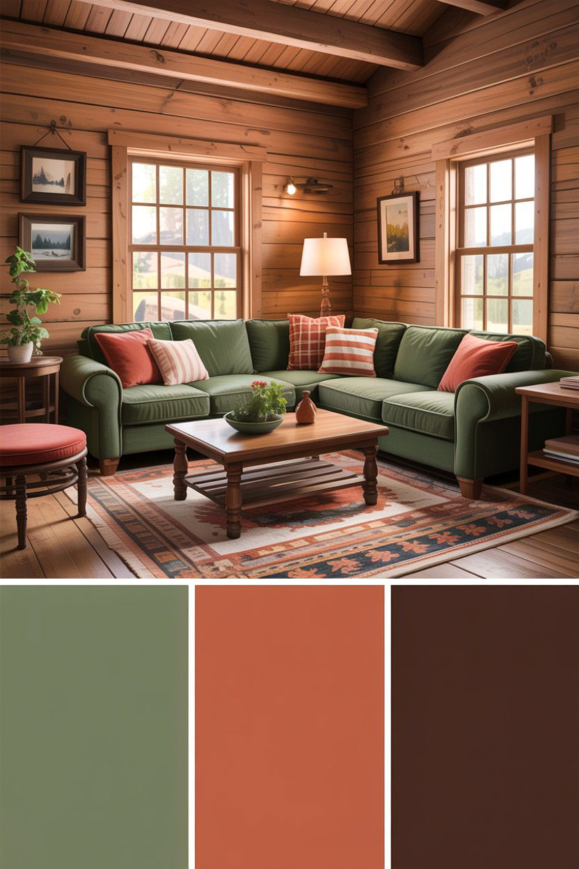 Cabin living room color palette - 30 cabin living room ideas
