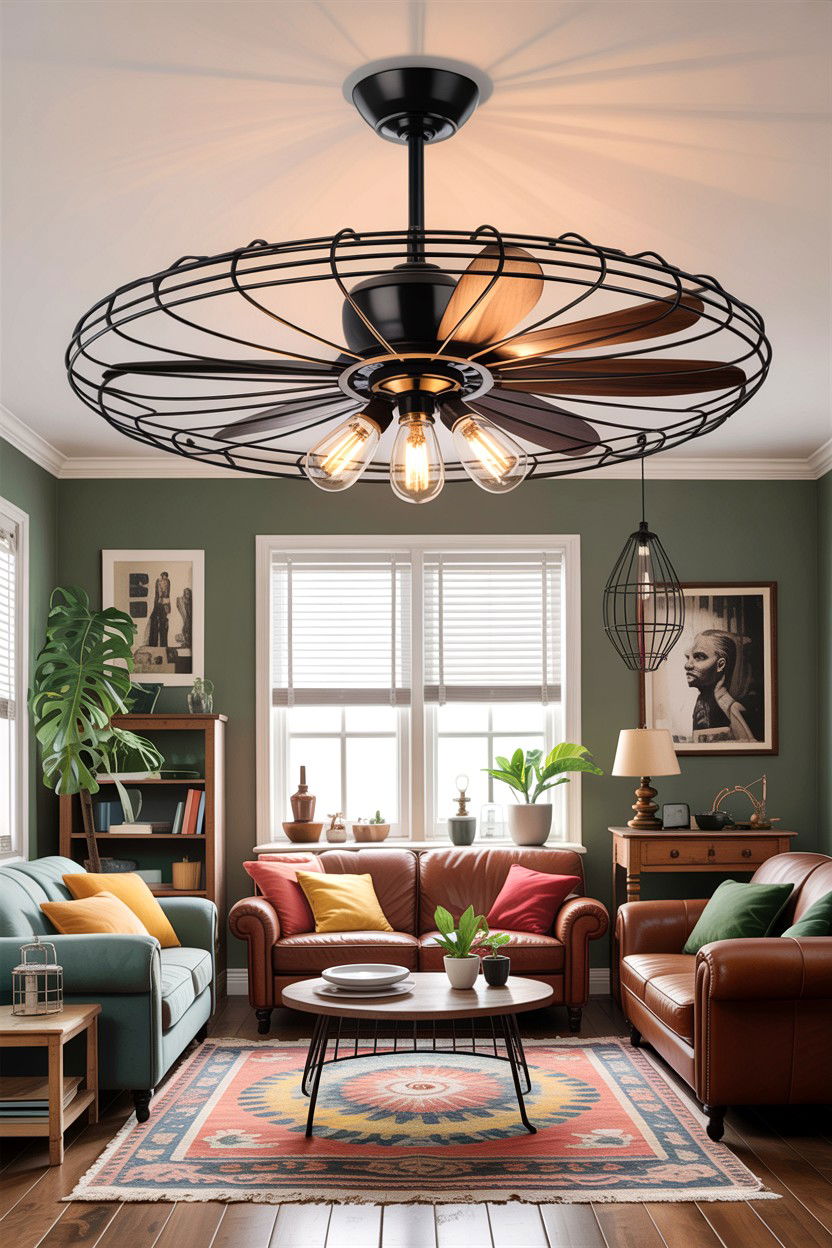 Cage ceiling fan - 30 living room fans