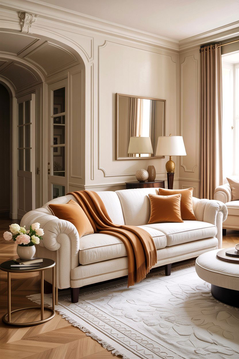 Camel and cream living room - 30 camel living room ideas