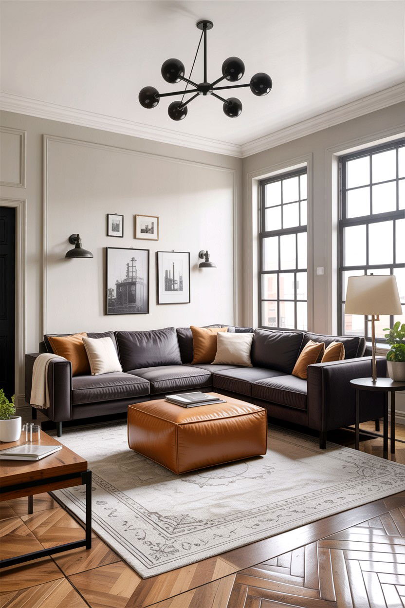 Camel and grey living room - 30 camel living room ideas