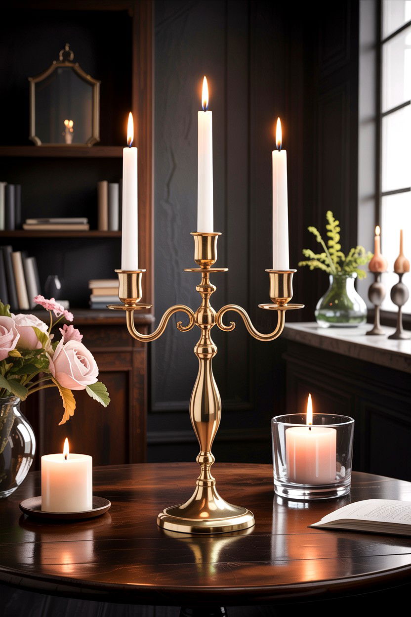 Candle Holder Candelabra - 30 dark academia living room ideas