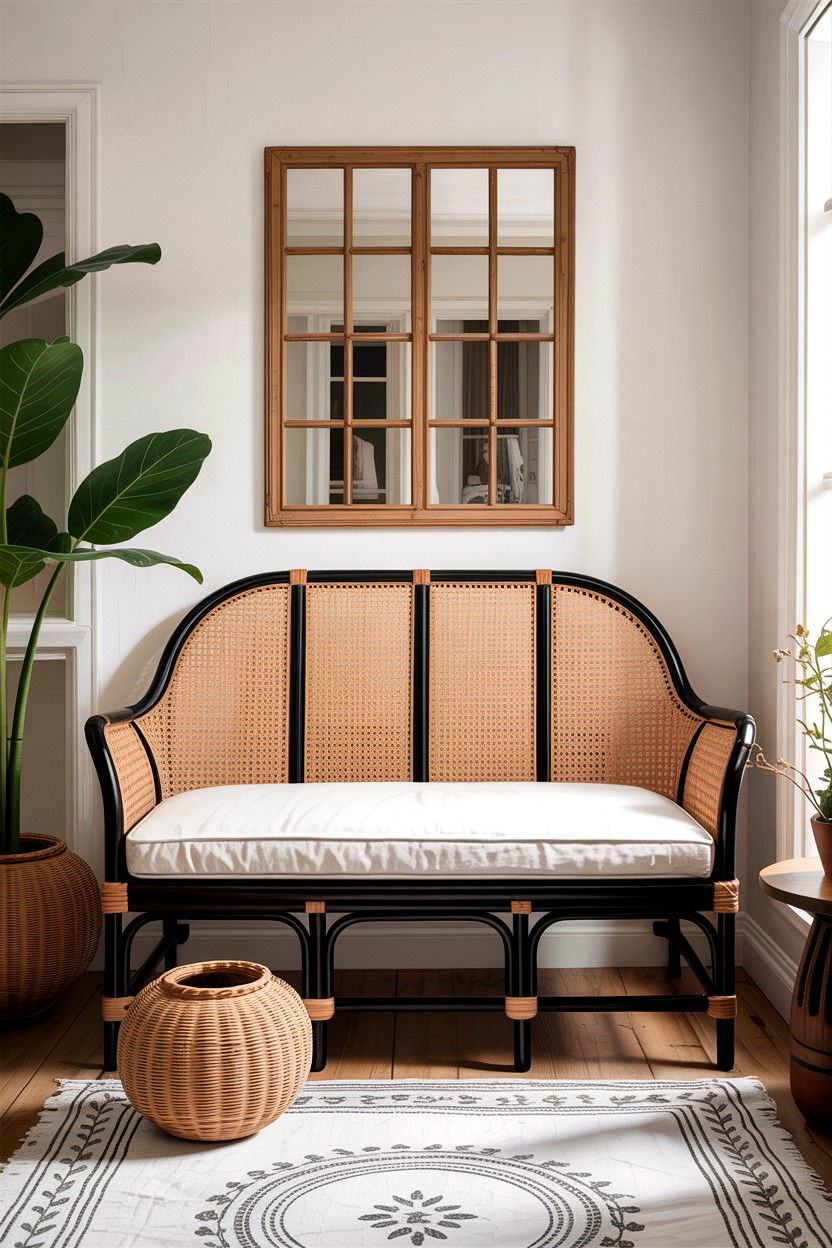 Cane Back Bench - 30 bedroom benches