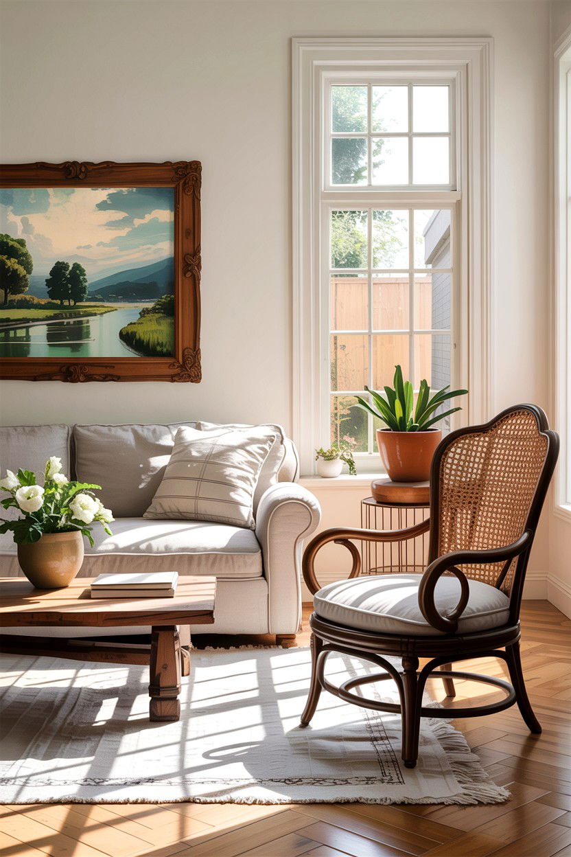 Cane Back Chair - 30 living room designer furniture ideas