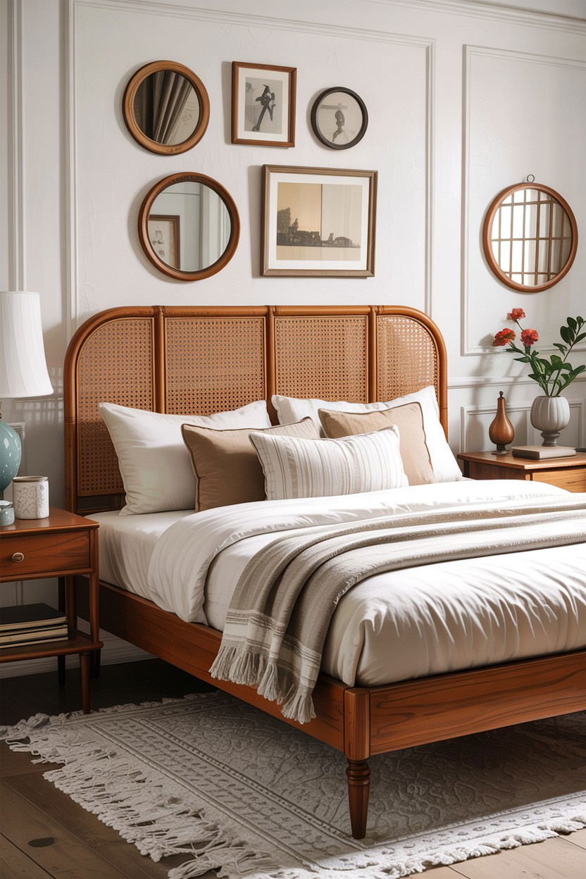Cane Headboard - 30 bedroom headboard ideas
