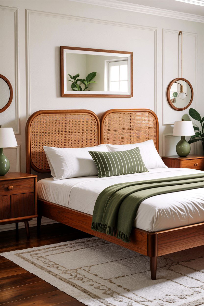 Cane Headboard - 30 bedroom DIY headboard ideas