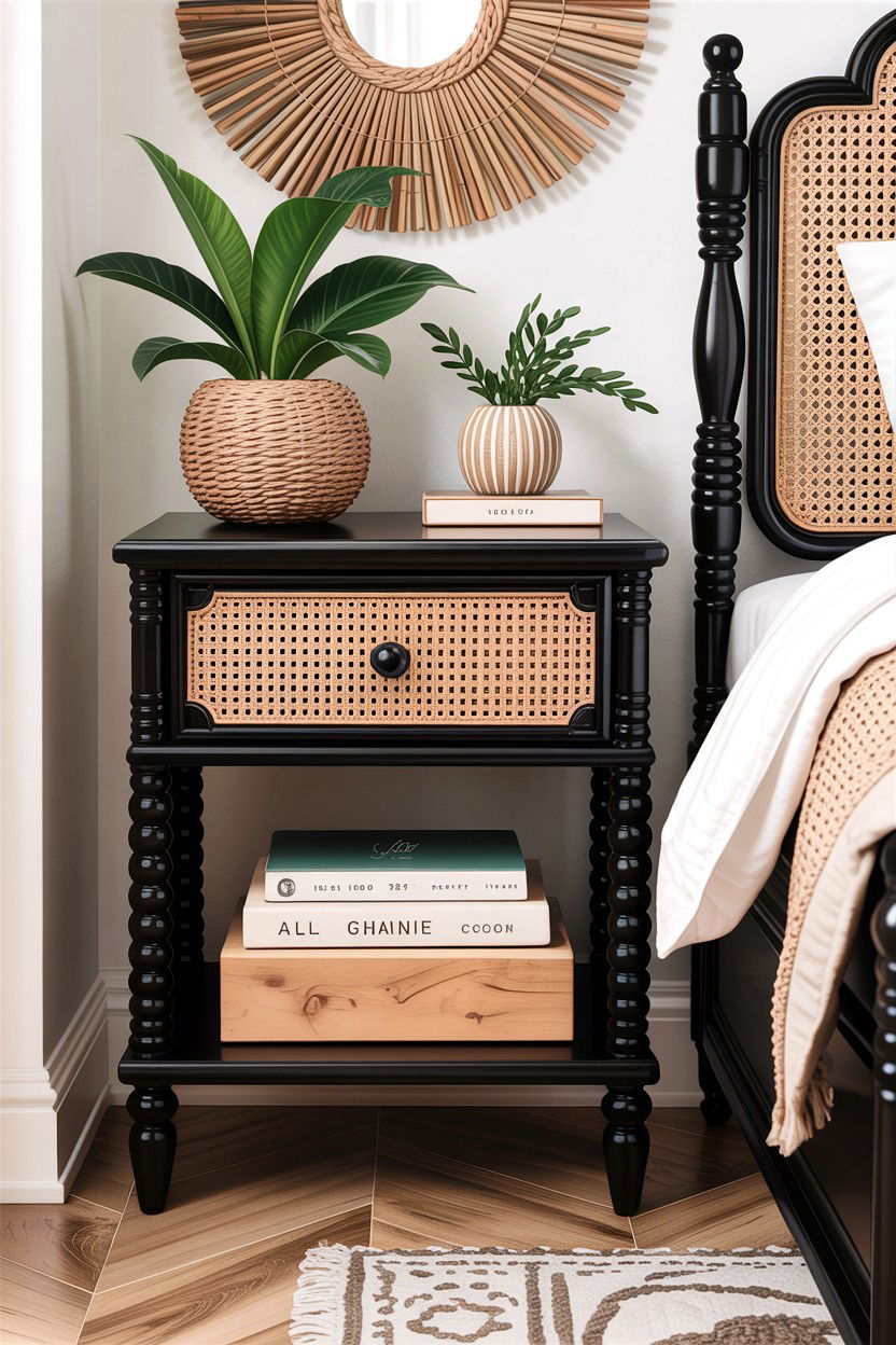 Cane Nightstand - 30 bedroom nightstand ideas