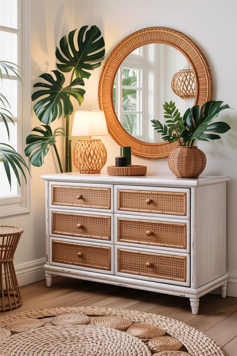 Cane White Dresser - 30 bedroom white dressers