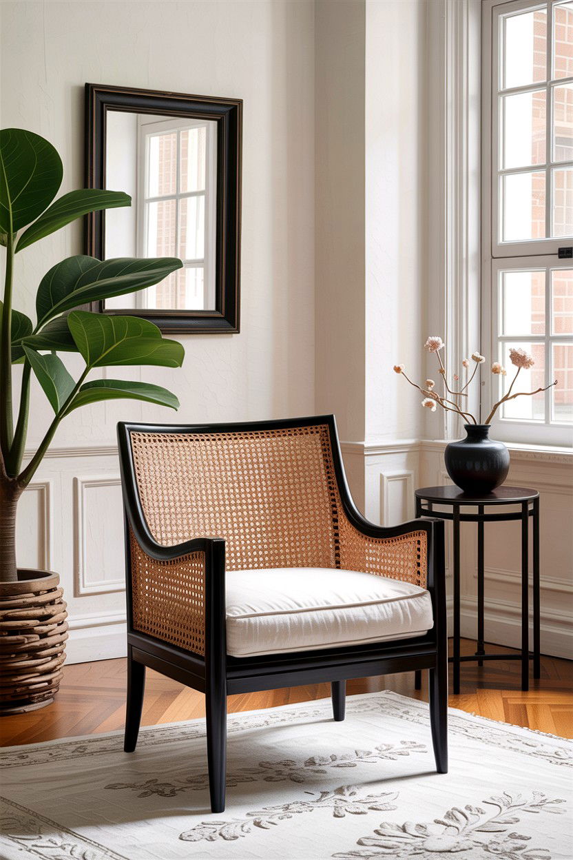Cane back chair - 30 living room accent chairs