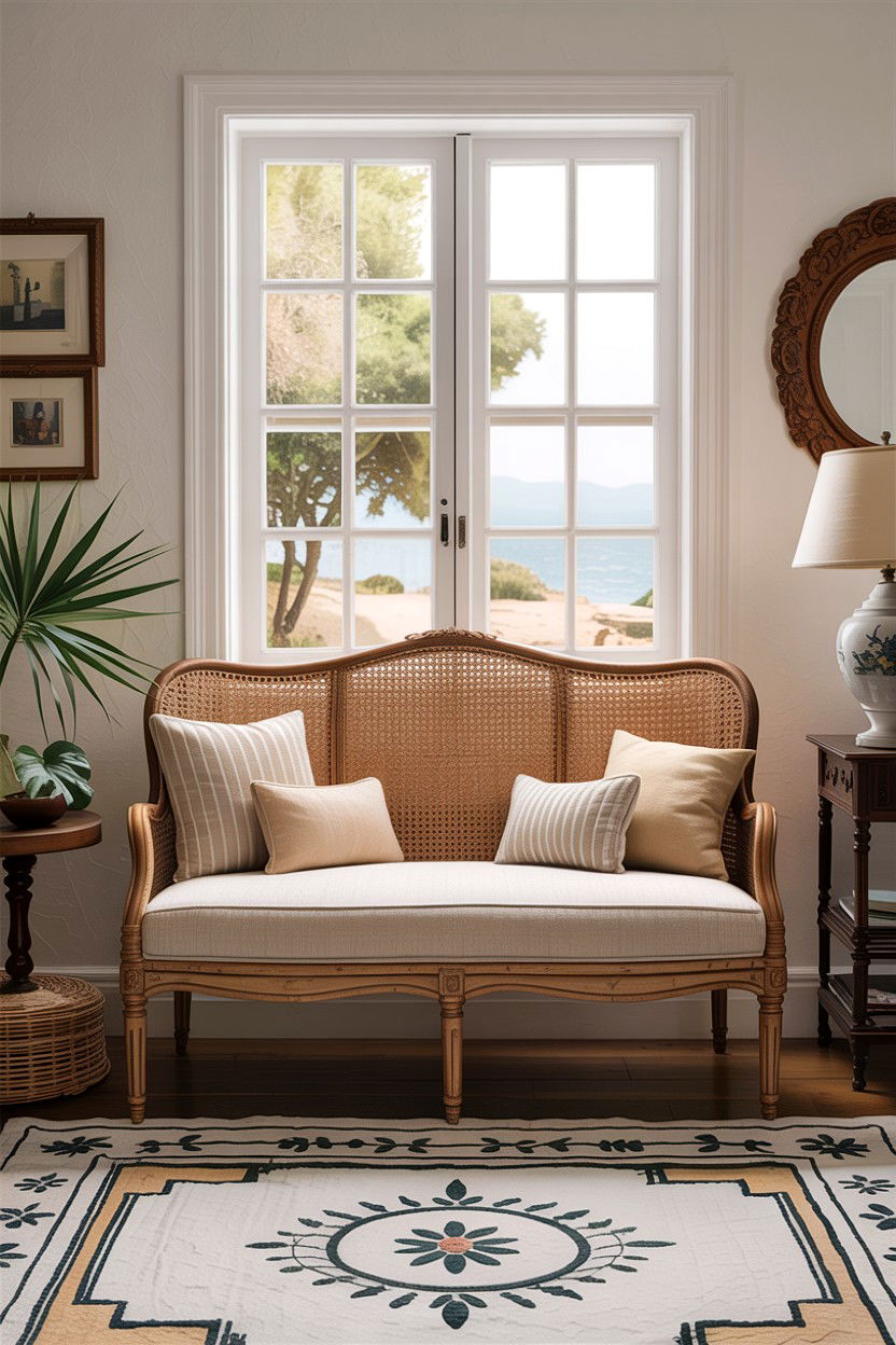 Cane back settee - 30 living room Provence furniture ideas