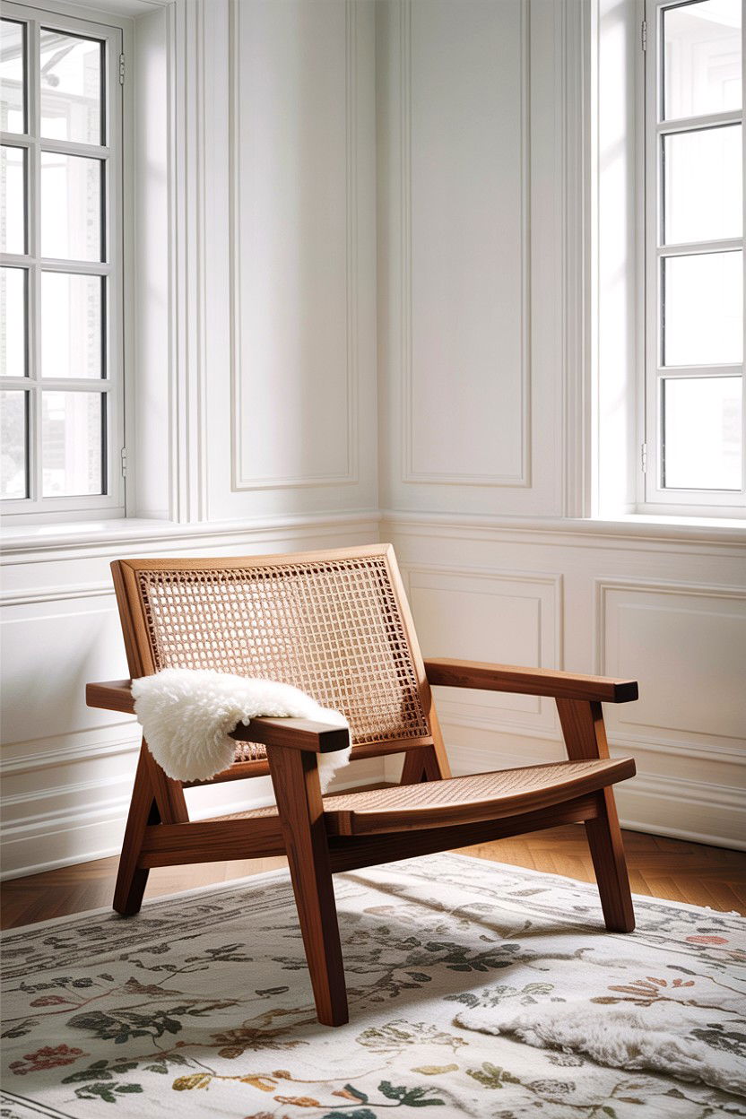 Cane lounge chair - 30 cane living room ideas