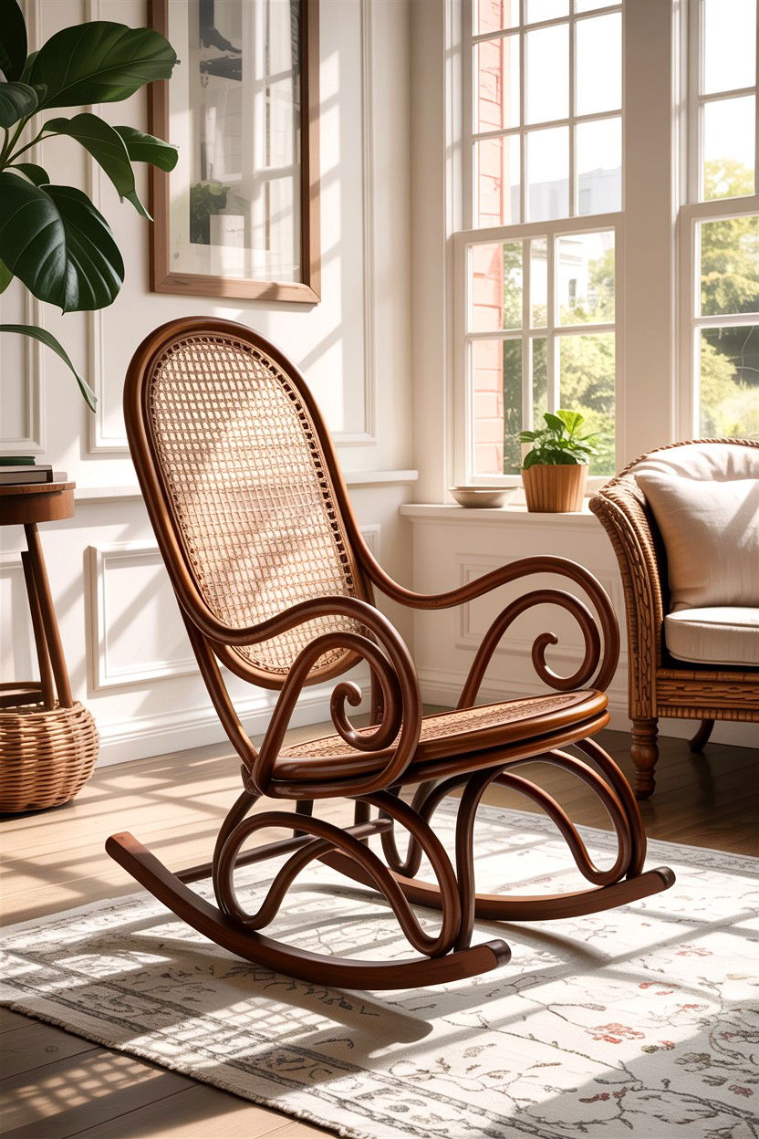 Cane rocking chair - 30 cane living room ideas