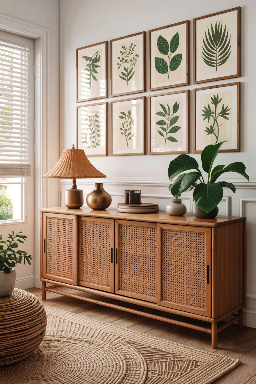 Cane sideboard - 30 cane living room ideas