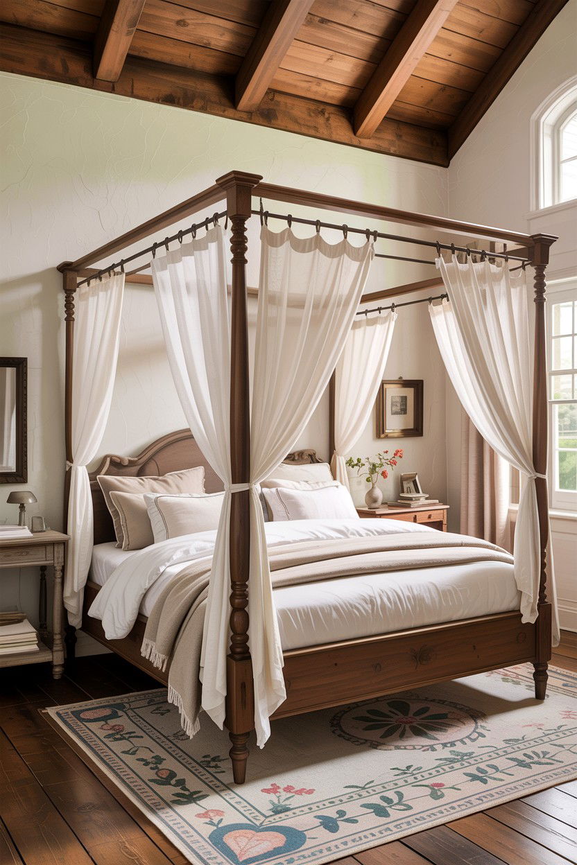 Canopy Bed Frame - 30 country house bedroom ideas