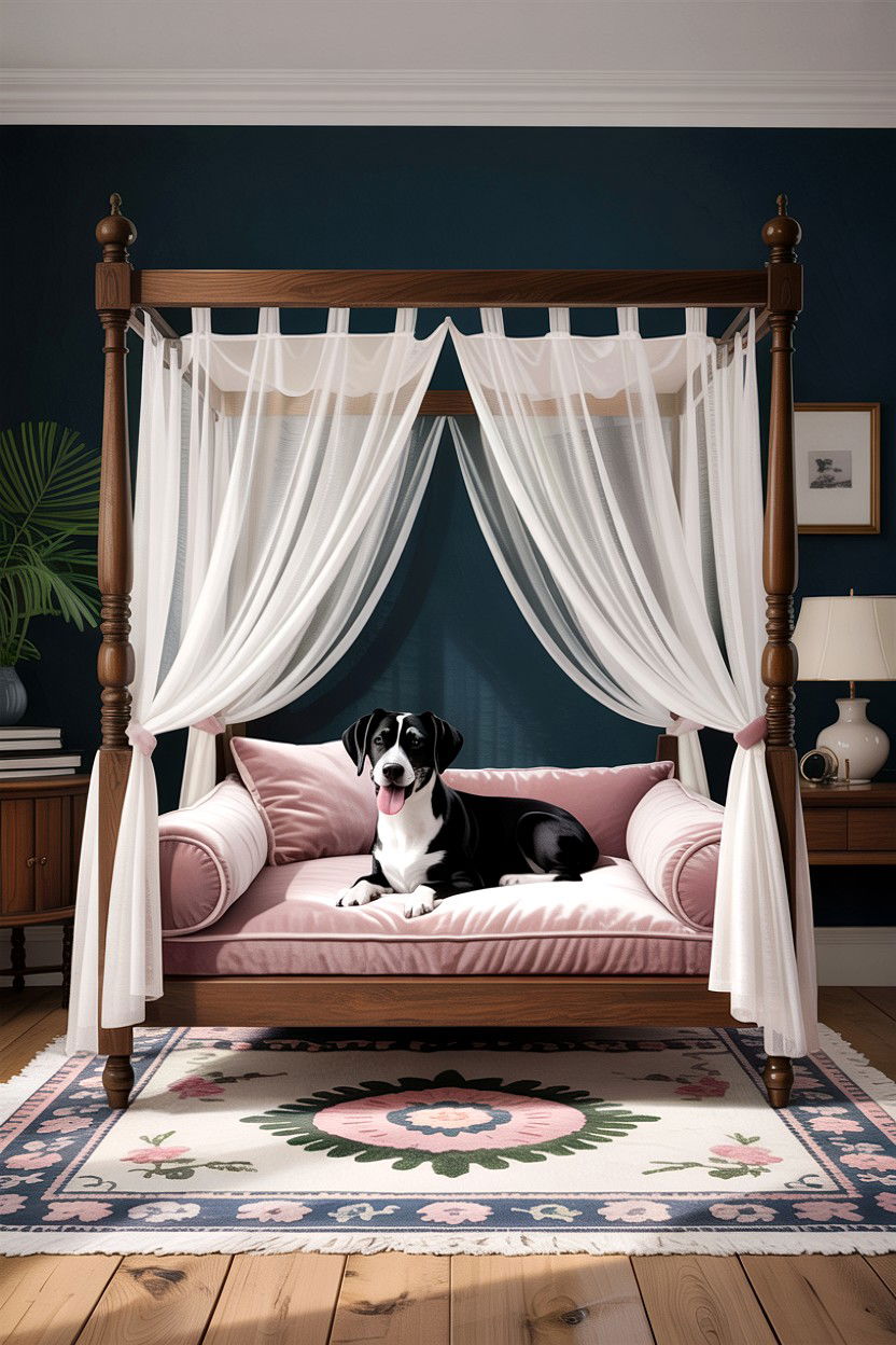 Canopy Dog Bed - 30 dog bed living room ideas