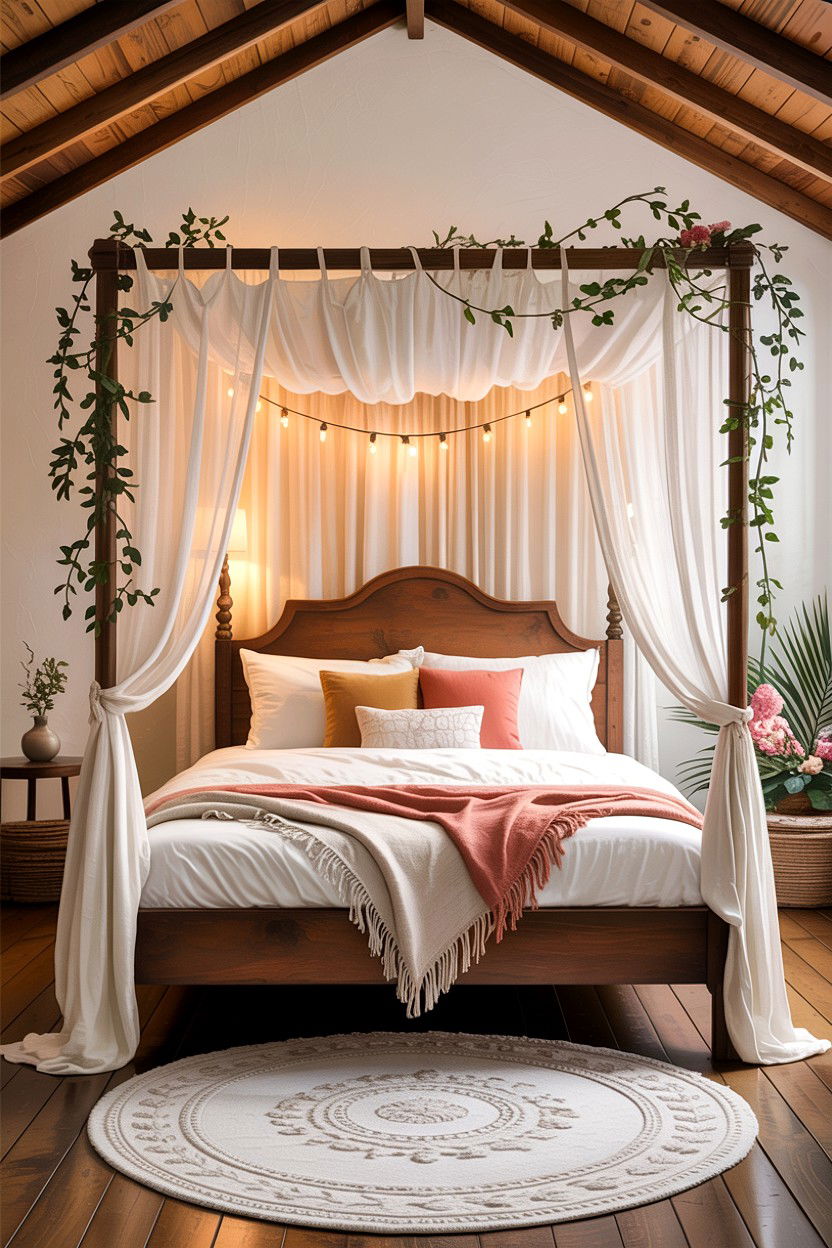 Canopy bed boho bedroom - 30 bohemian bedroom ideas