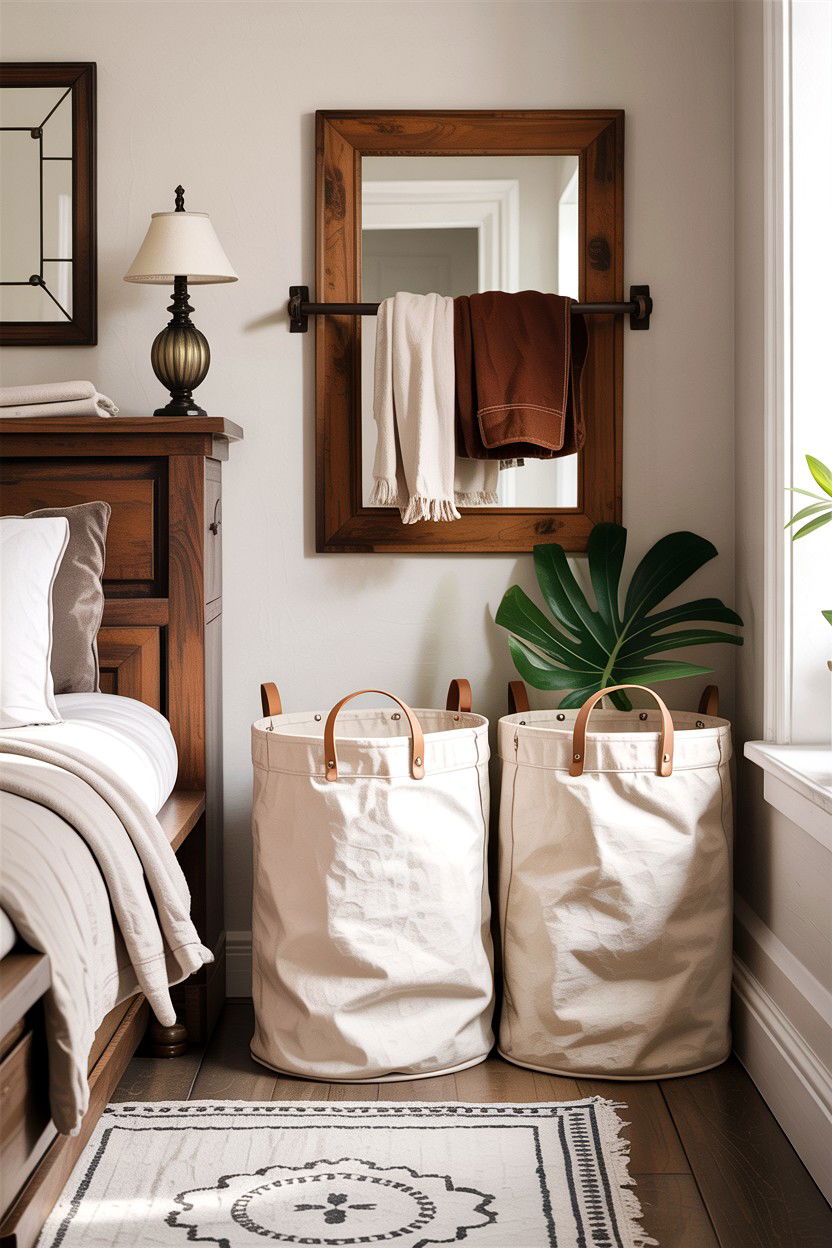 Canvas Laundry Bins - 30 bedroom storage bins