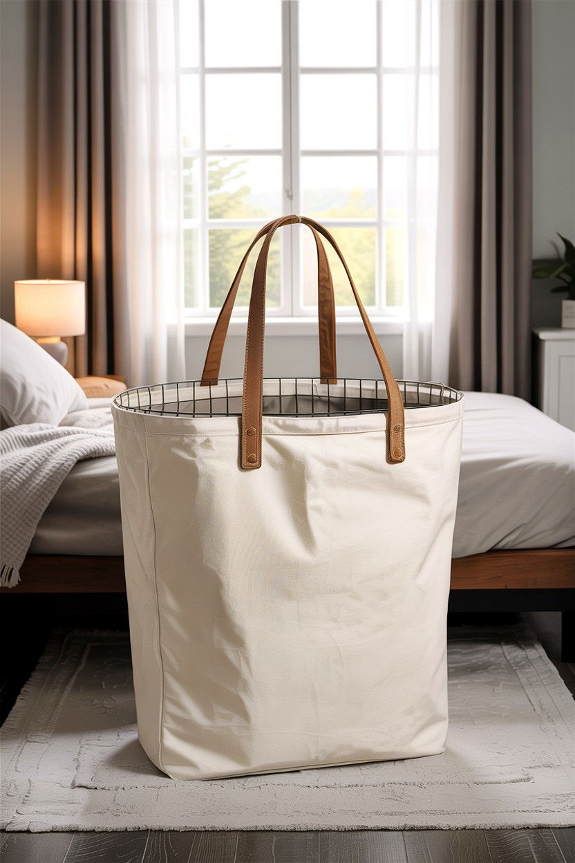 Canvas Tote With Handles - 30 bedroom laundry baskets