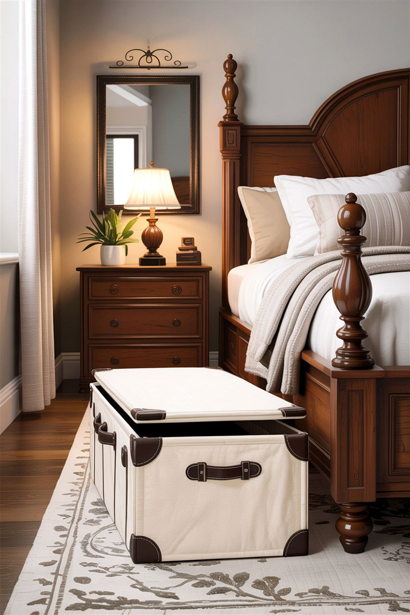 Canvas underbed chest - 30 bedroom under bed storage ideas