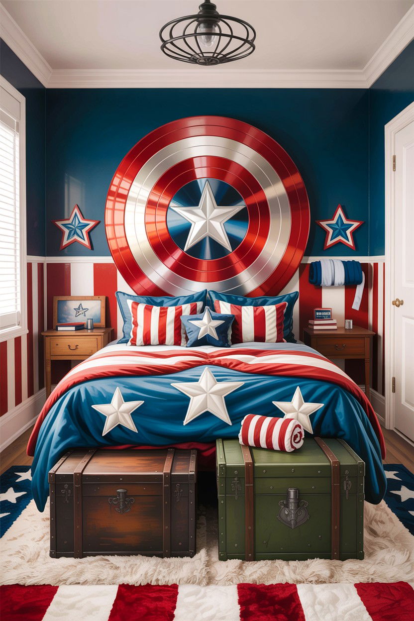 Captain America bedroom - 30 comic book bedroom ideas