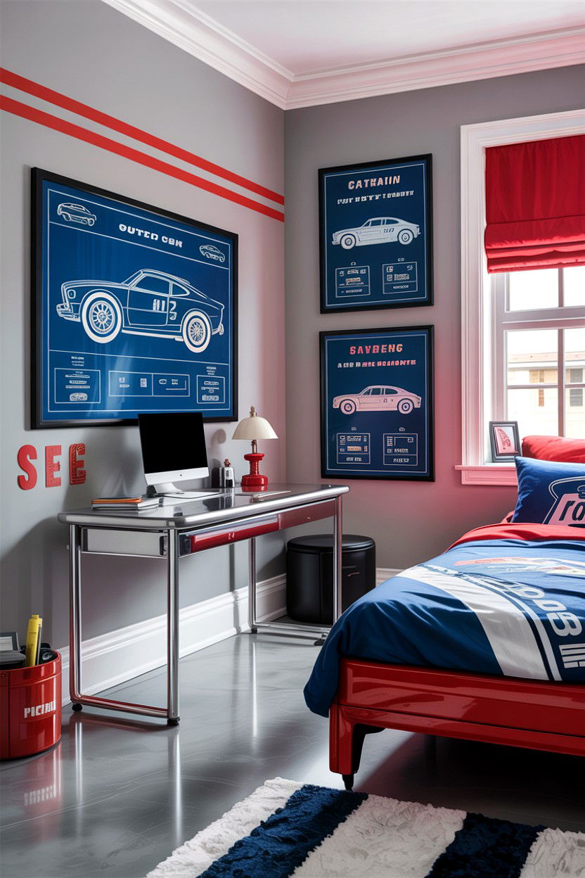 Car Themed Bedroom - 30 boys bedroom ideas