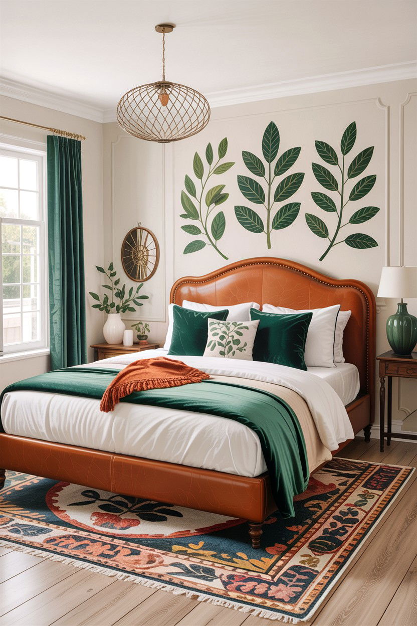 Caramel Leather Headboard - 30 bedroom leather headboards