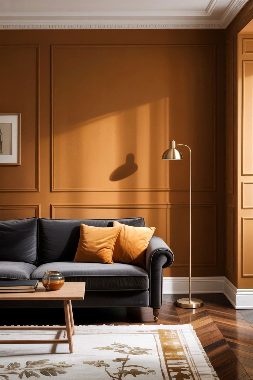 Caramel color paint living room - 30 warm brown living room ideas