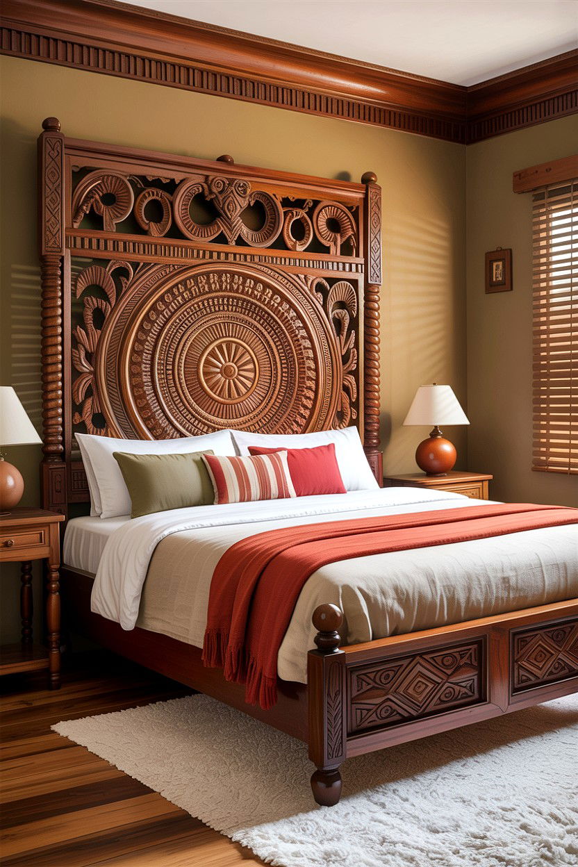 Carved Wood Bed