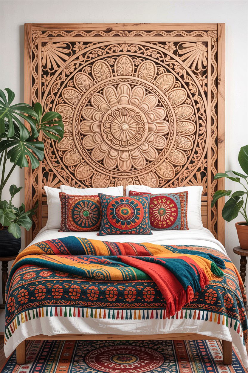 Carved Wood Headboard - 30 bedroom wooden headboards