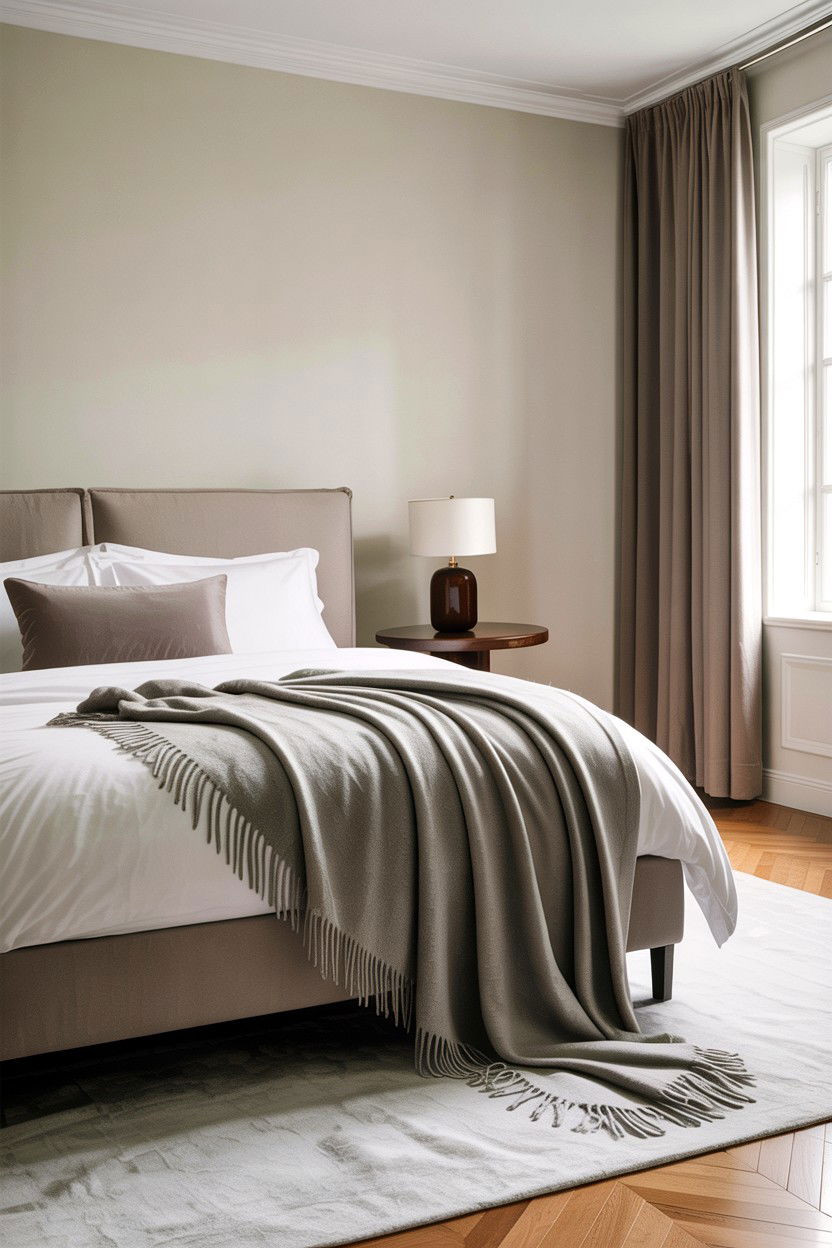 Cashmere throw - 30 cozy texture bedroom ideas