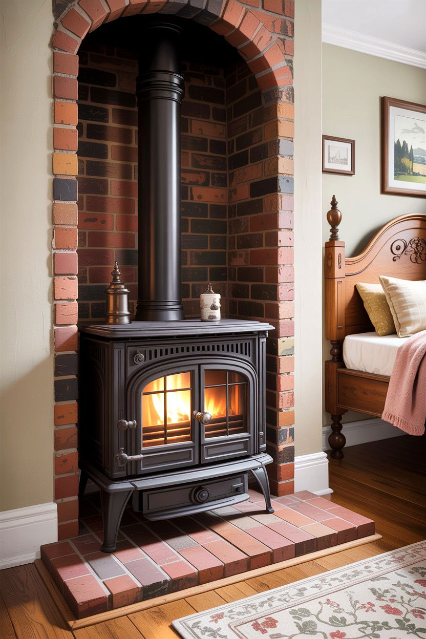 30 Rustic Bedroom Wood Burning Fireplace Ideas to Love