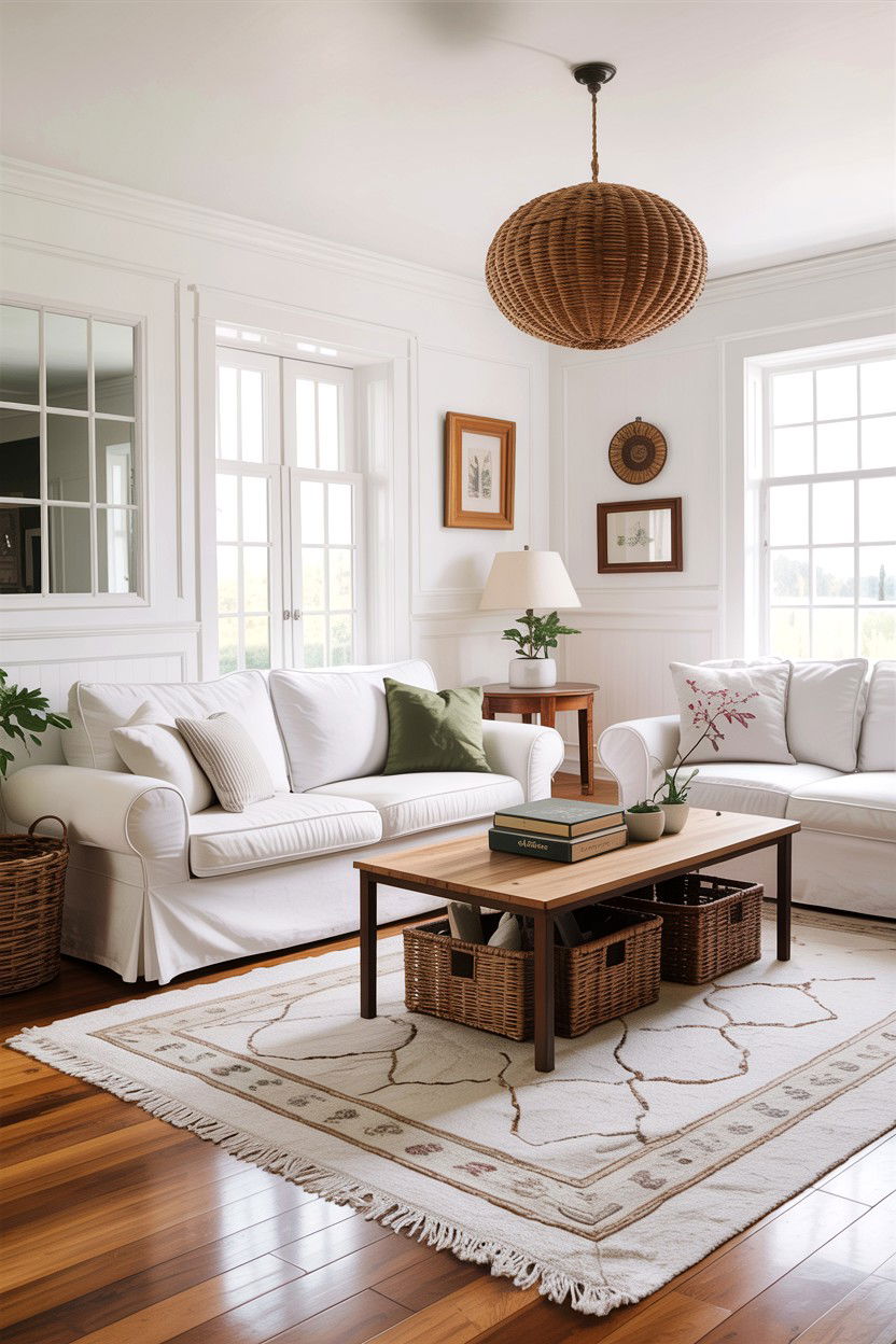 Casual White Living Room - 30 all white living room ideas