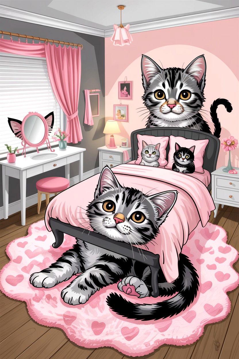 Cat Theme Bedroom - 30 kawaii bedroom ideas