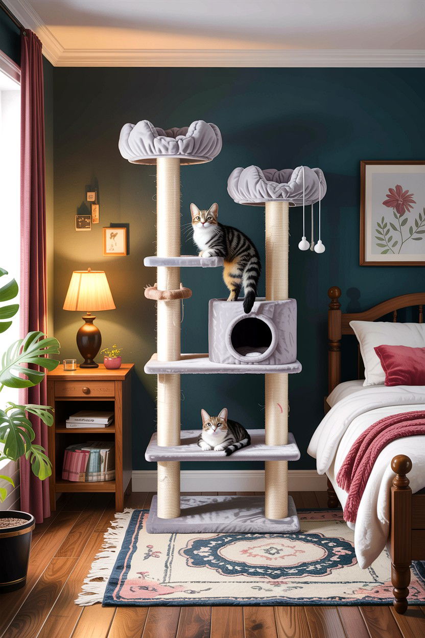 Cat Tree With Built In Bed - 30 cat tree bedroom ideas