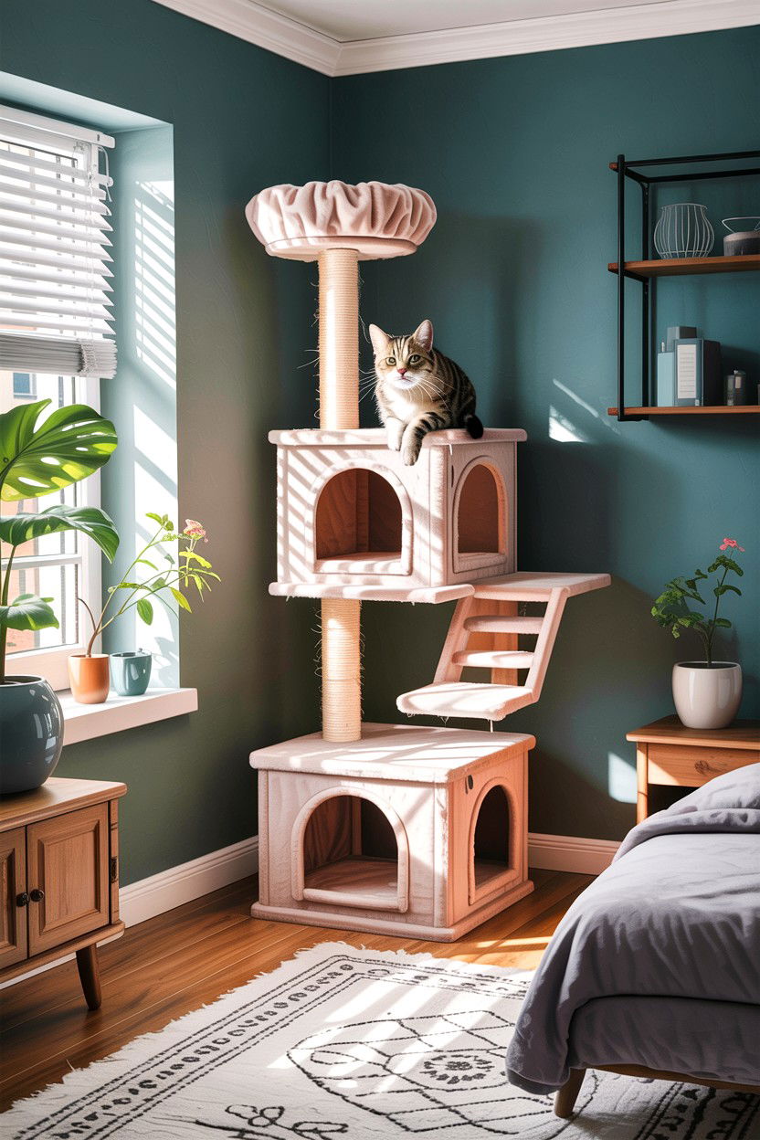 Cat Tree With Condo - 30 cat tree bedroom ideas