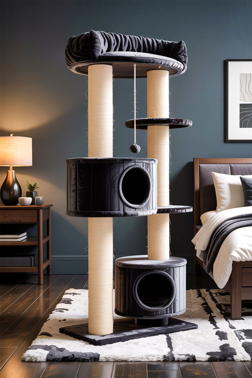 Cat Tree With Scratching Post - 30 cat tree bedroom ideas