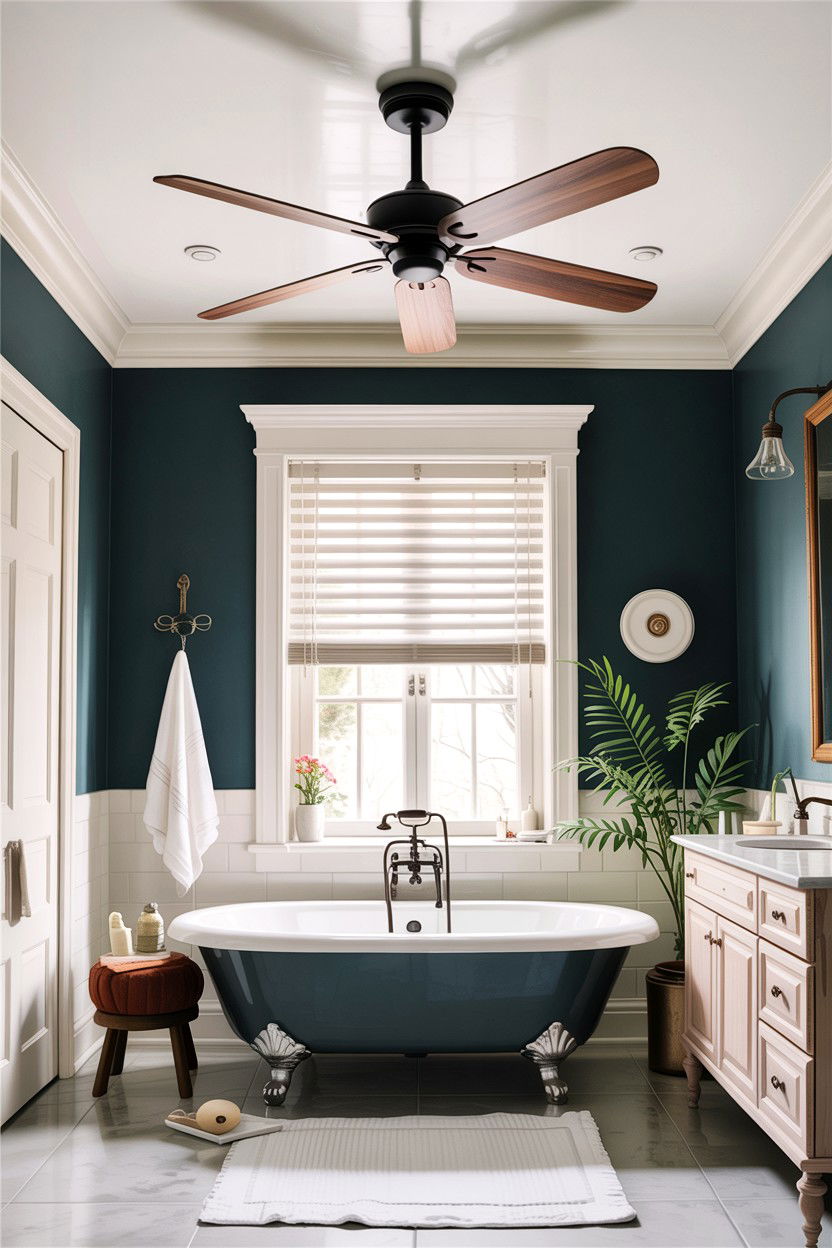 Ceiling Fan Installation - 30 bathroom cooling ideas