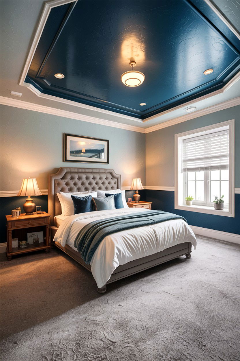 Ceiling and wall two tone bedroom - 30 bedroom two tone walls