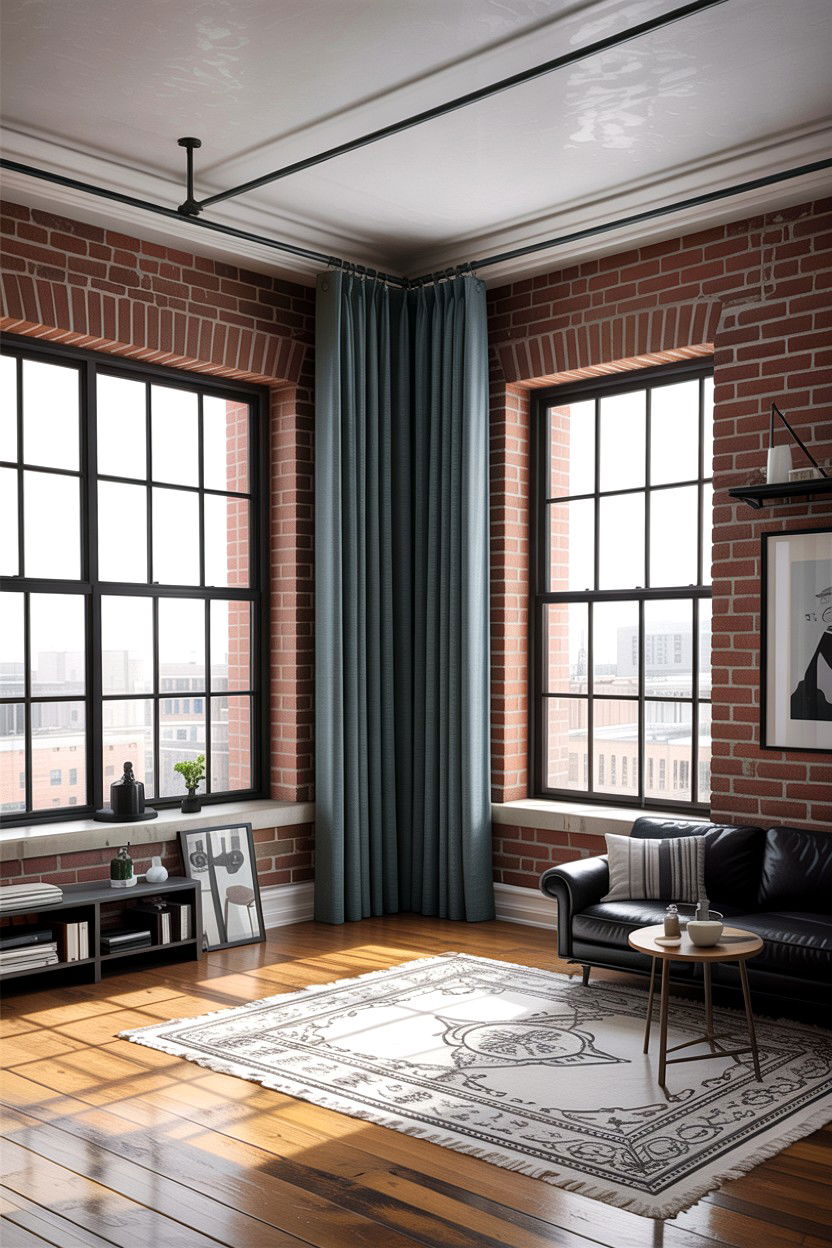 Ceiling mount curtain track living room - 30 living room curtain dividers