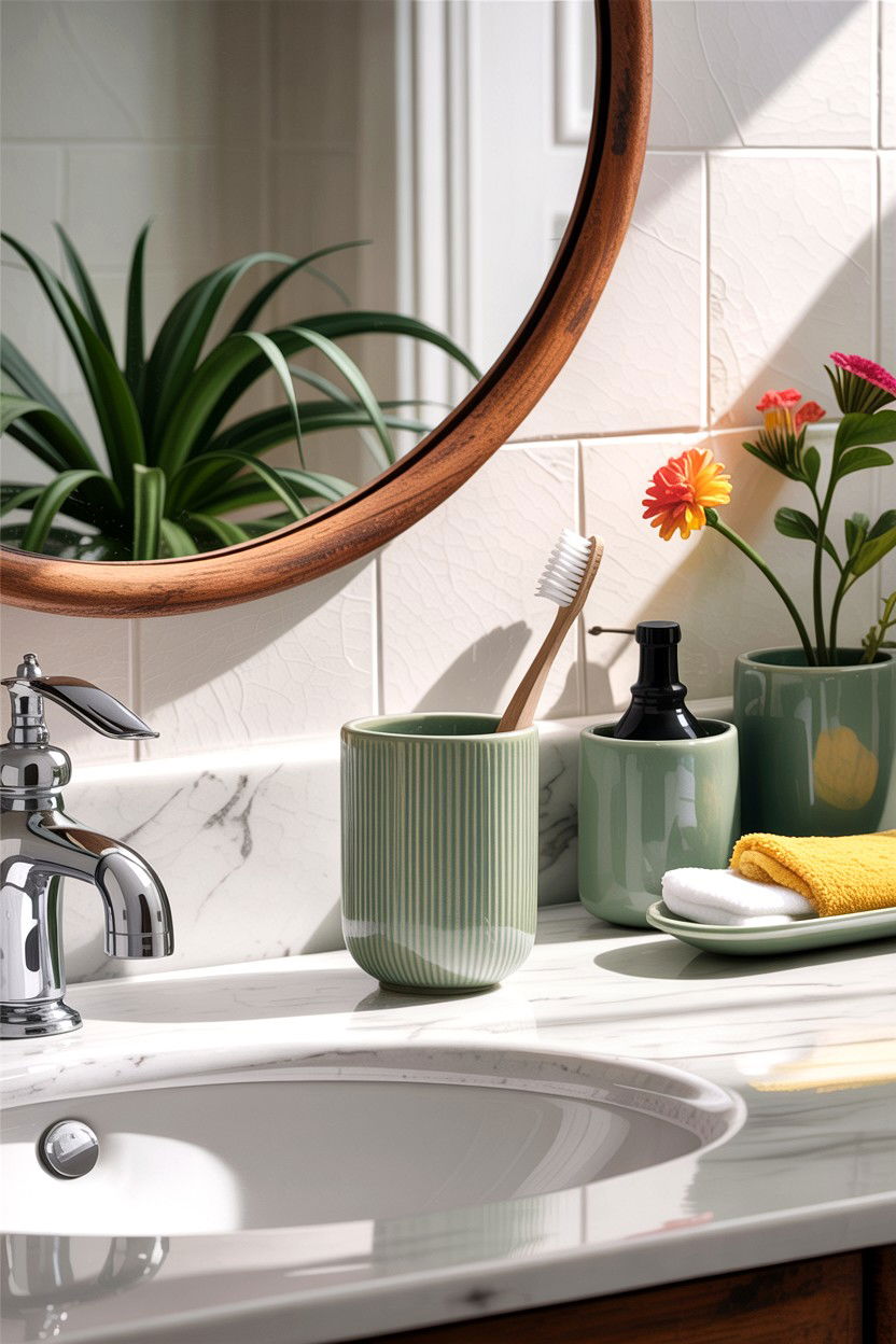 Ceramic Toothbrush Holder - 30 bathroom accessories ideas