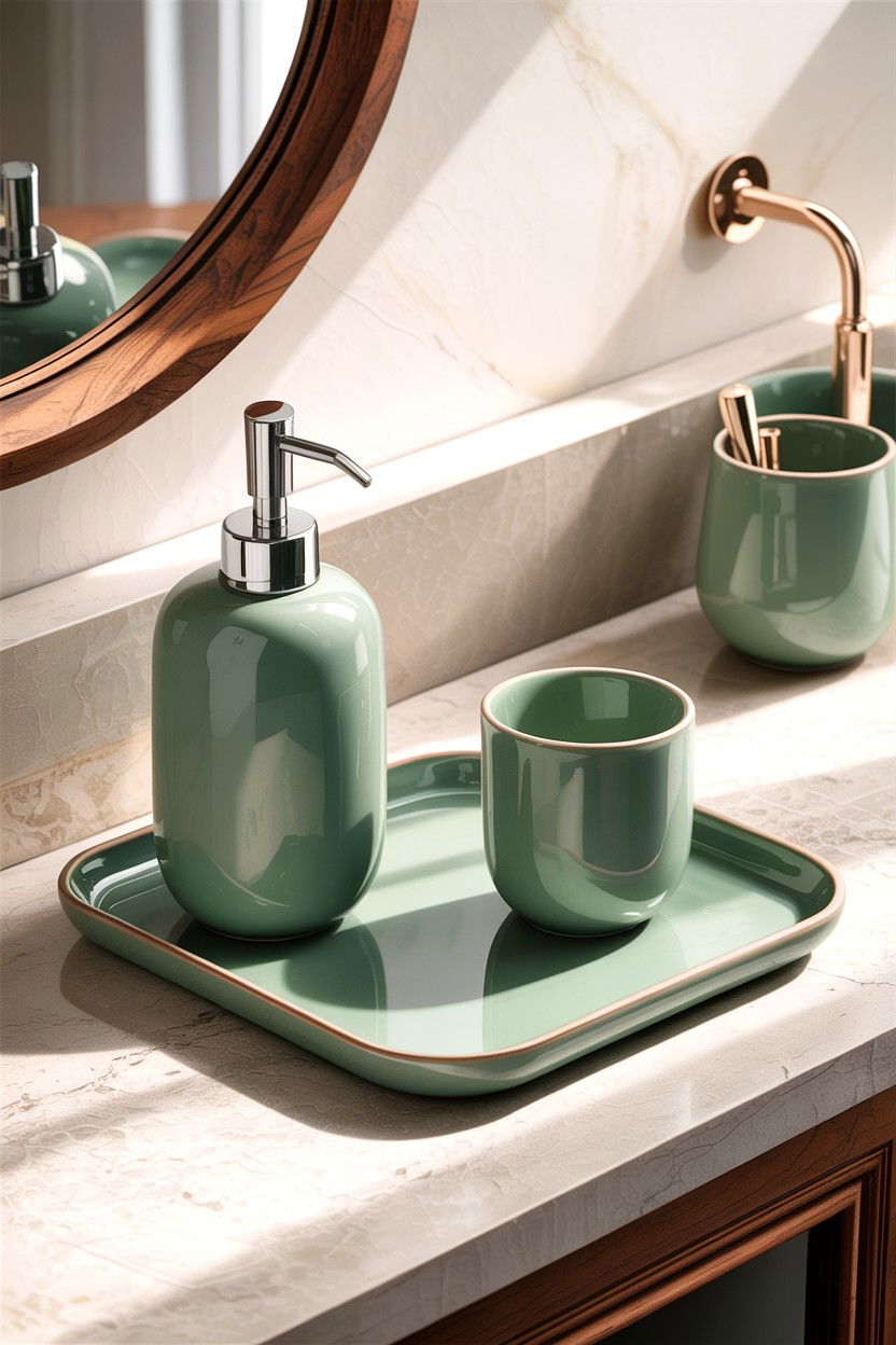 Ceramic Vanity Set - 30 bathroom accessory styling ideas